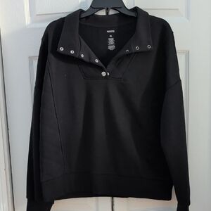Sonoma Black Snap-Button Pullover